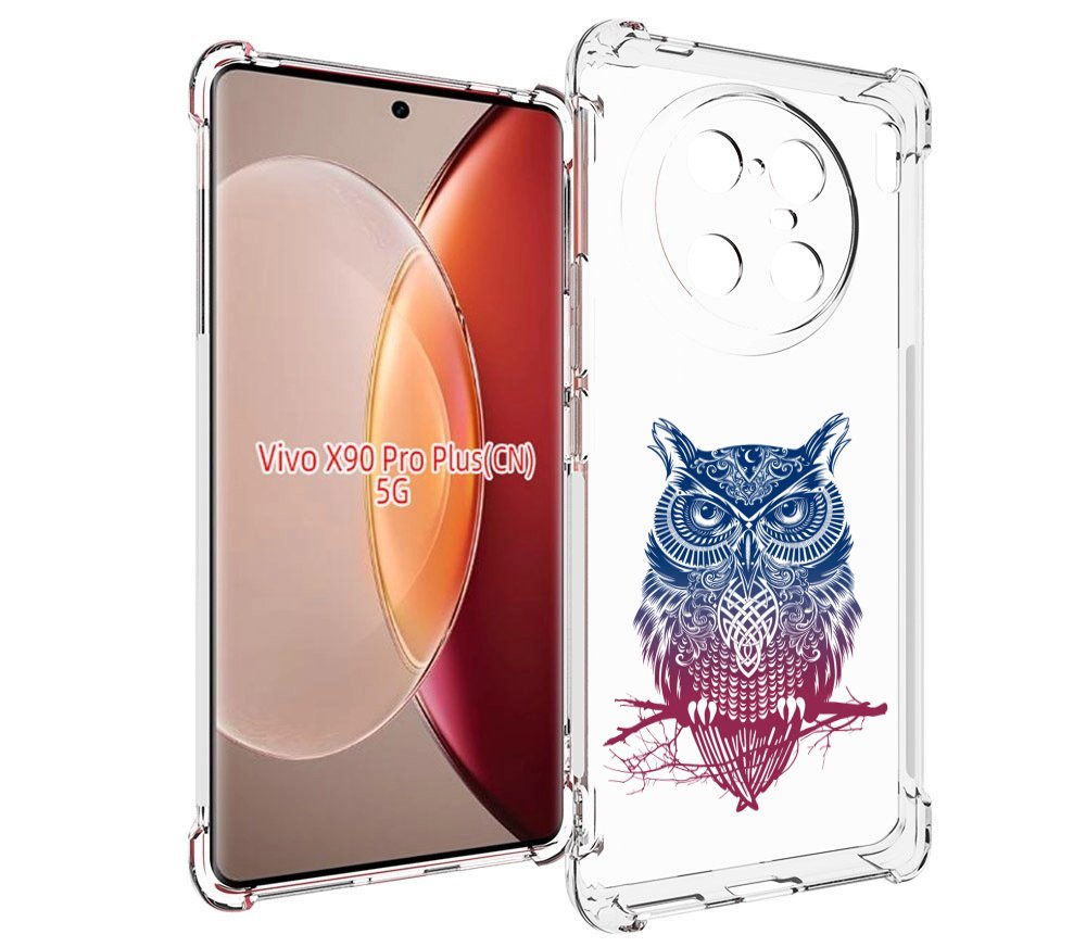 

Чехол MyPads хиппи сова для Vivo X90 Pro Plus, Прозрачный, Tocco