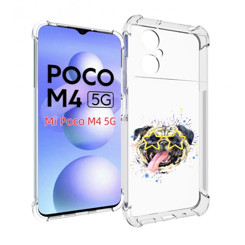 

Чехол MyPads мопс боксер для Xiaomi Poco M4 5G, Прозрачный, Tocco