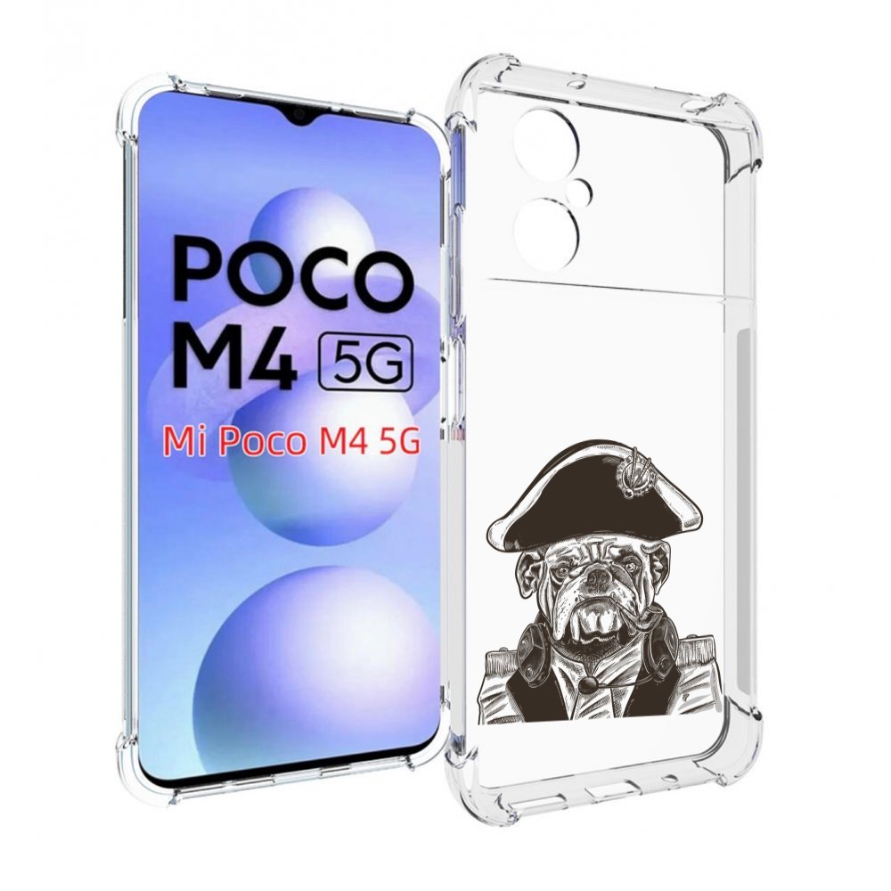 

Чехол MyPads мопс генерал для Xiaomi Poco M4 5G, Прозрачный, Tocco