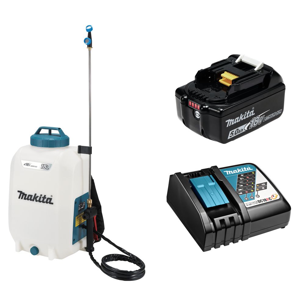 

Опрыскиватель аккумуляторный 15л - LXT 18В, акк 5Ач и з/у, Makita DUS158RT