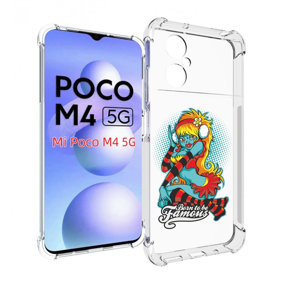 Чехол MyPads нарисованная девушка в наушниках для Xiaomi Poco M4 5G