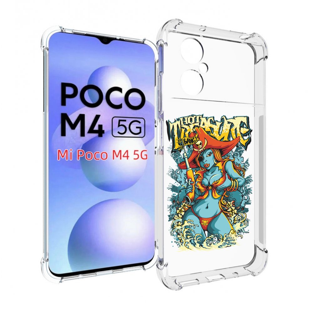 Чехол MyPads нарисованная синяя девушка комикс для Xiaomi Poco M4 5G