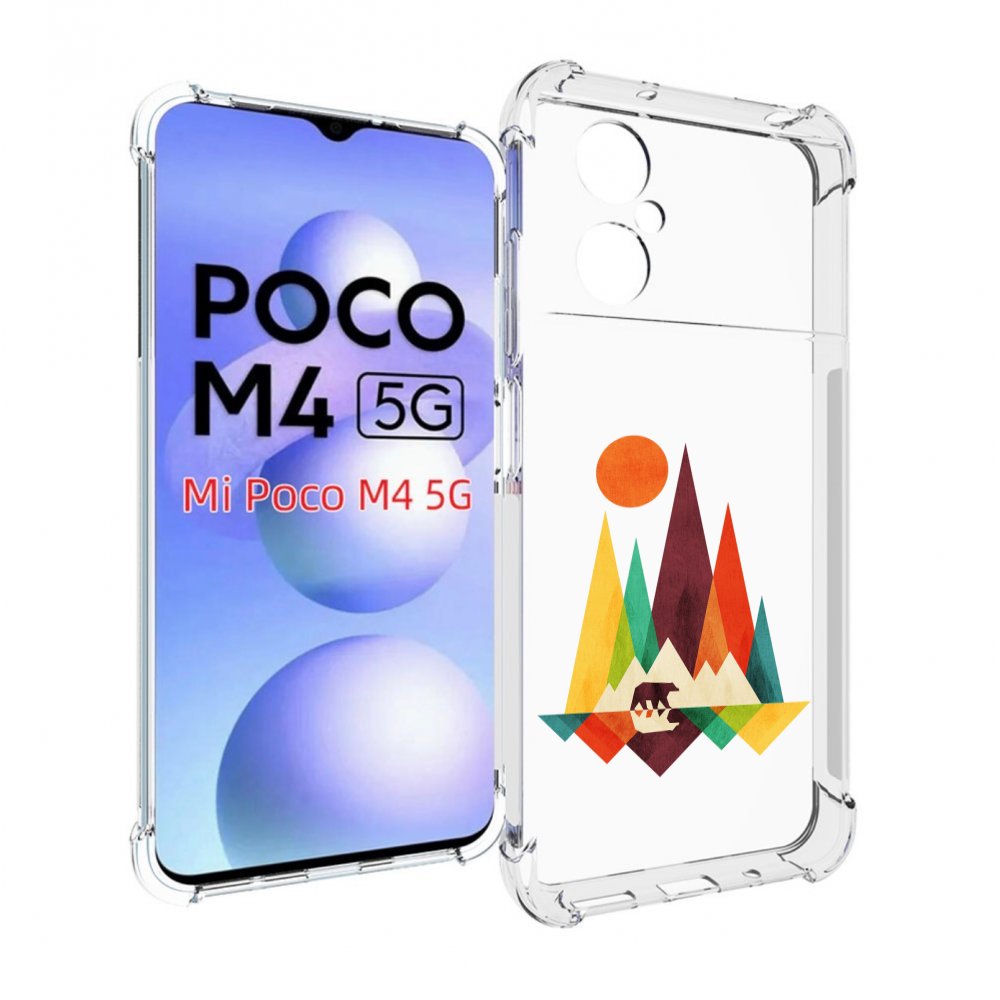 

Чехол MyPads нарисованные горы с медведем для Xiaomi Poco M4 5G, Прозрачный, Tocco