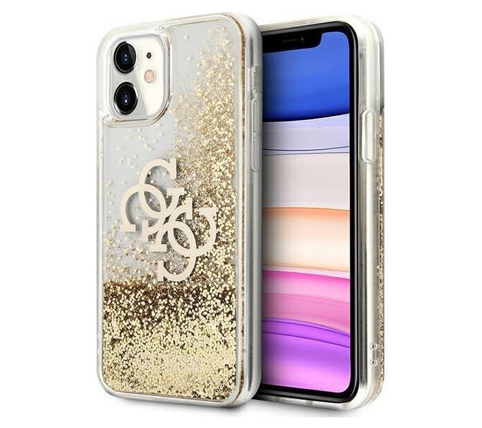 фото Чехол cg mobile guess liquid glitter 4g big logo hard для iphone 11, золотой