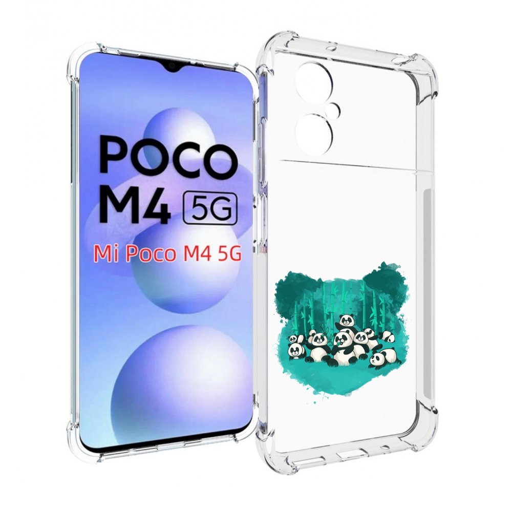 

Чехол MyPads нарисованные панды для Xiaomi Poco M4 5G, Прозрачный, Tocco