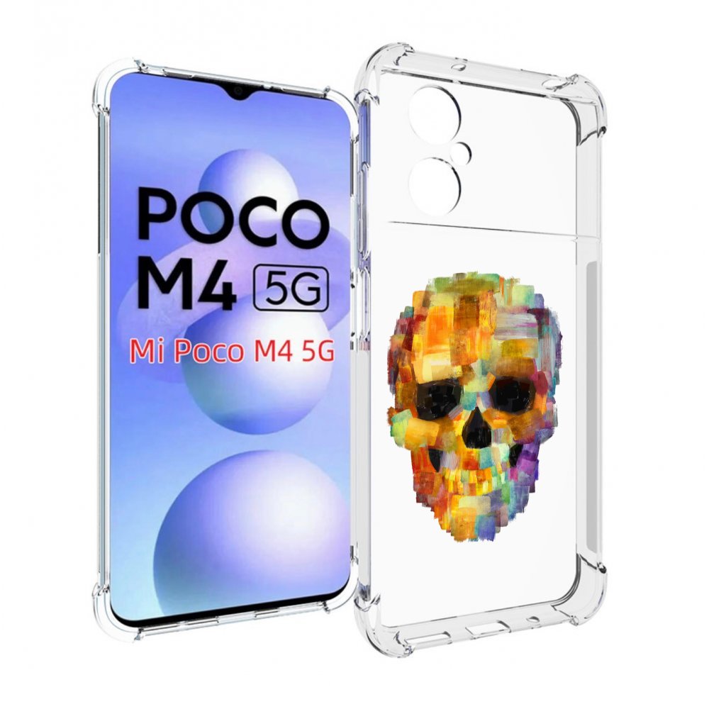 

Чехол MyPads нарисованный череп для Xiaomi Poco M4 5G, Прозрачный, Tocco