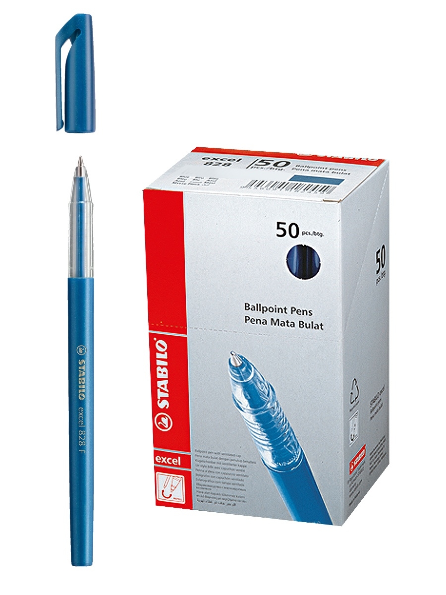 

Ручка шариковая 0,38мм STABILO Excel 828, синяя (50шт), Excel 828