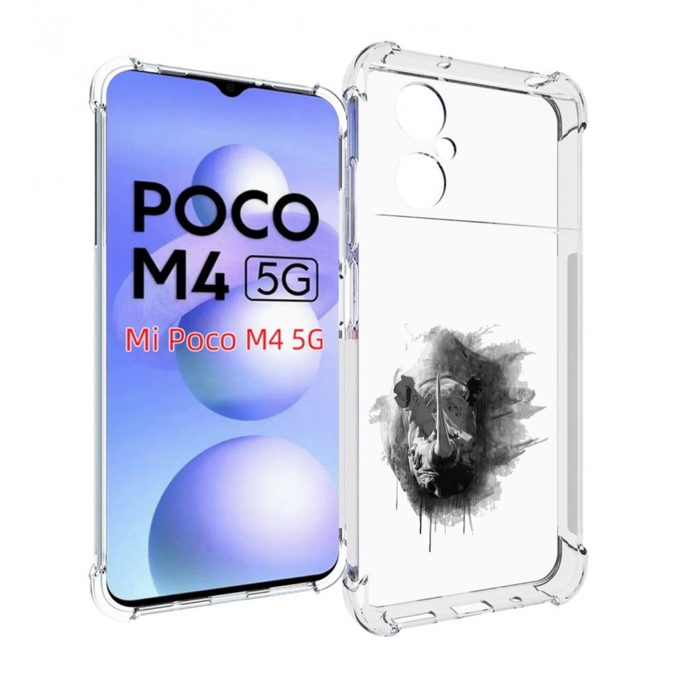 

Чехол MyPads носорог для Xiaomi Poco M4 5G, Прозрачный, Tocco