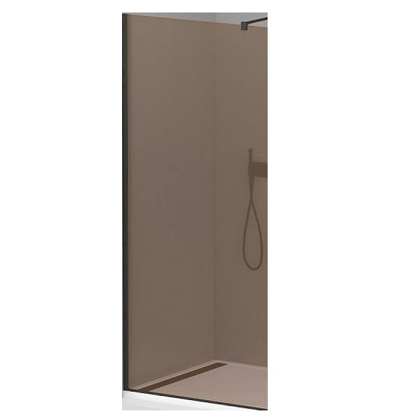 фото Душевая перегородка cezares liberta-l-1-90-br-nero 90 см. тонированное