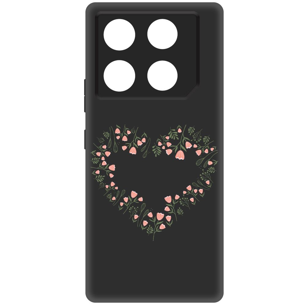 

Чехол-накладка Krutoff Soft Case Цветочное сердце для INFINIX GT 20 Pro черный