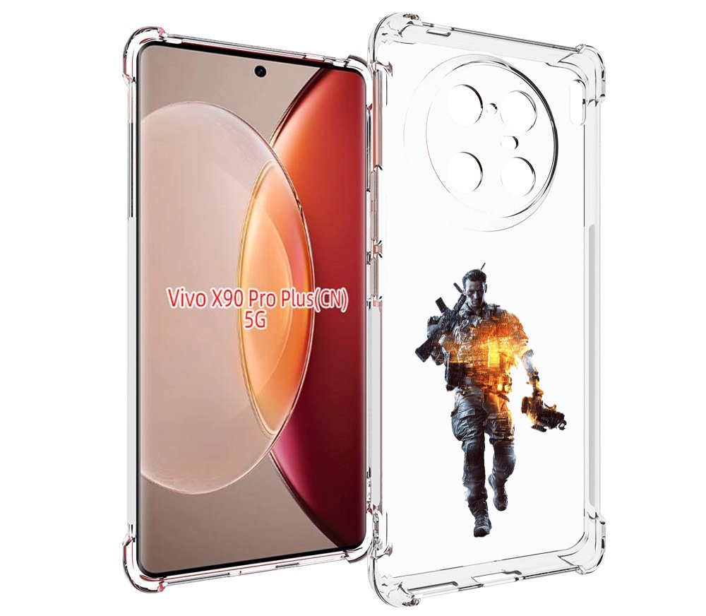 

Чехол MyPads Battlefield-4 мужской для Vivo X90 Pro Plus, Прозрачный, Tocco