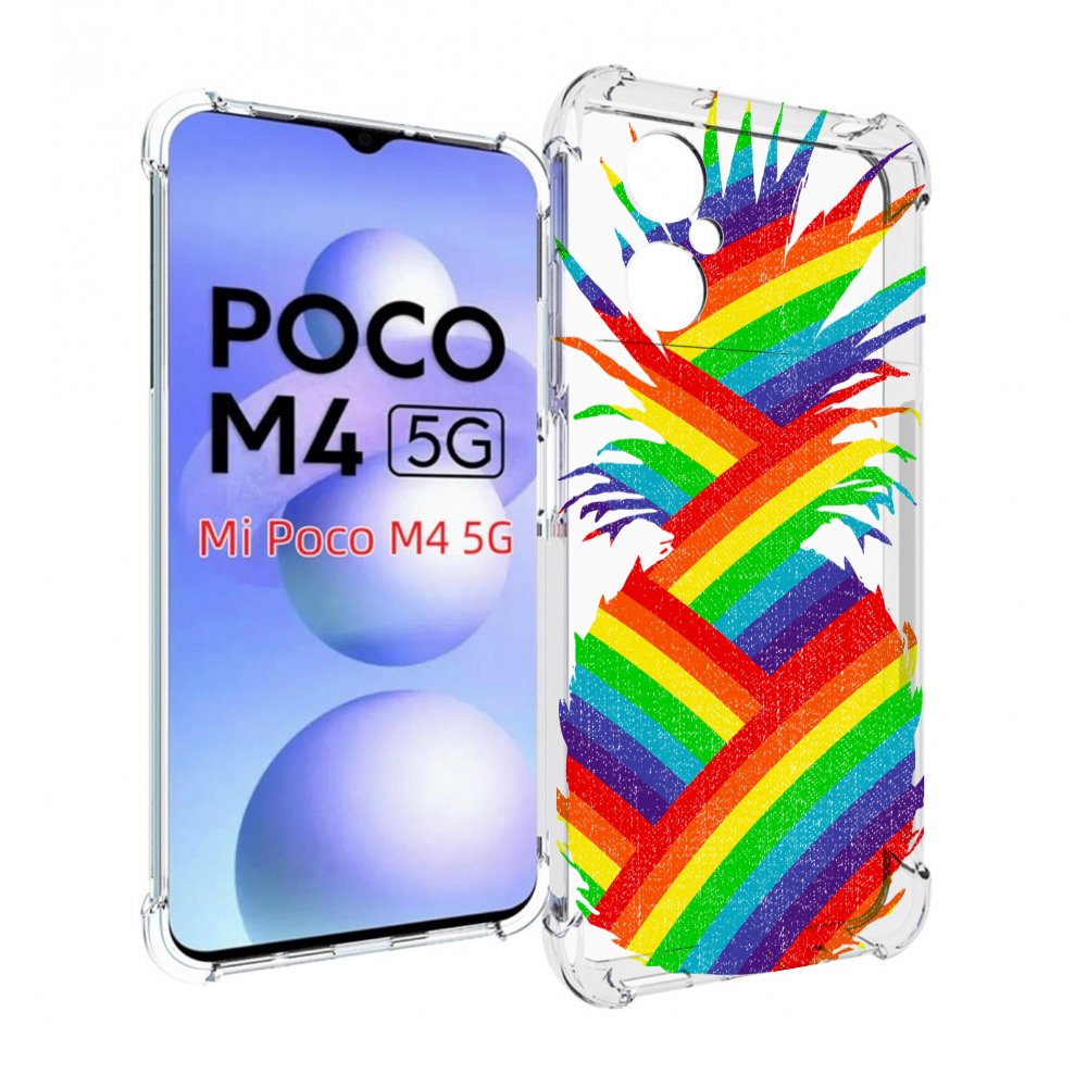 

Чехол MyPads радужный ананас для Xiaomi Poco M4 5G, Прозрачный, Tocco