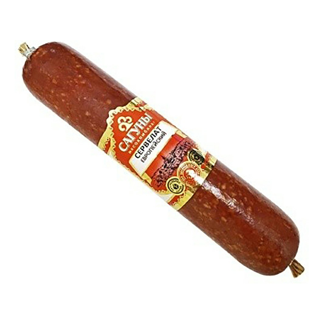 

Колбаса варено-копченая Сагуновский Мясокомбинат Сервелат Европейский +-600 г