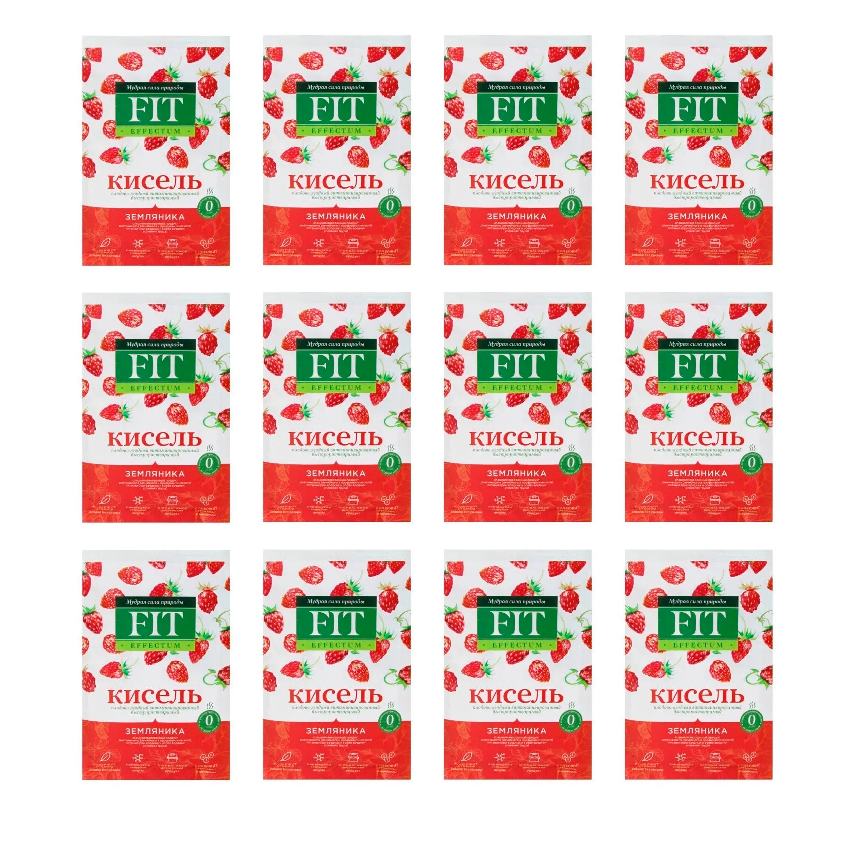 

Кисель FitEffectum земляника, 30 г х 12 шт, земляника