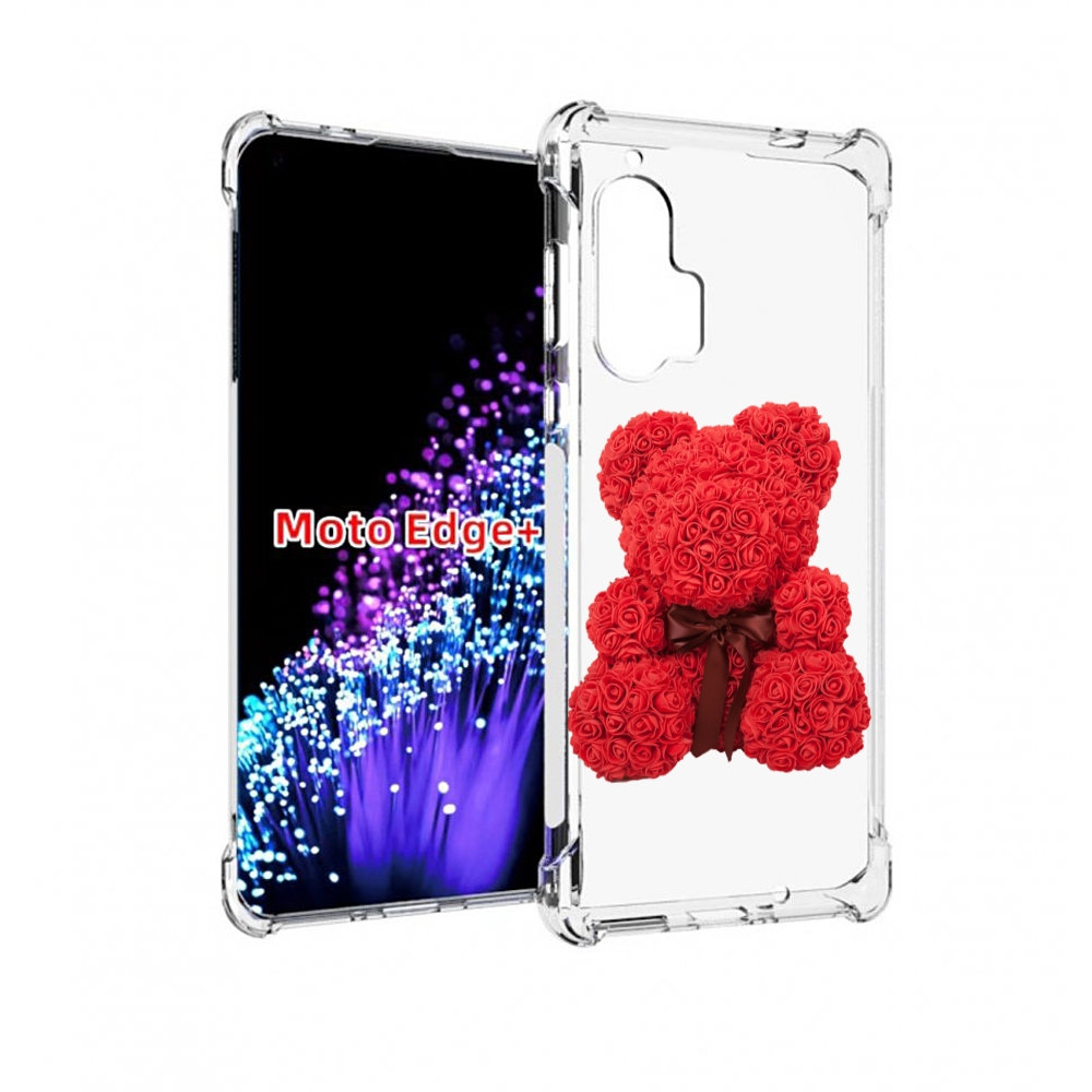 

Чехол MyPads мишка-из-розочек для Motorola Edge+ Plus, Прозрачный, Tocco