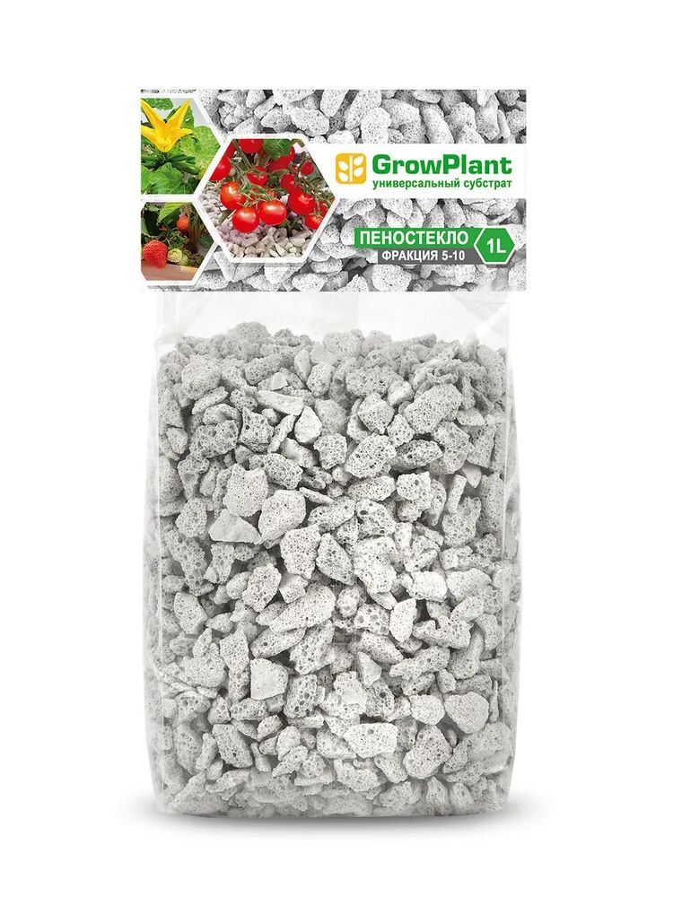 

Субстрат пеностекольный GrowPlant фракция 5-10, 1л