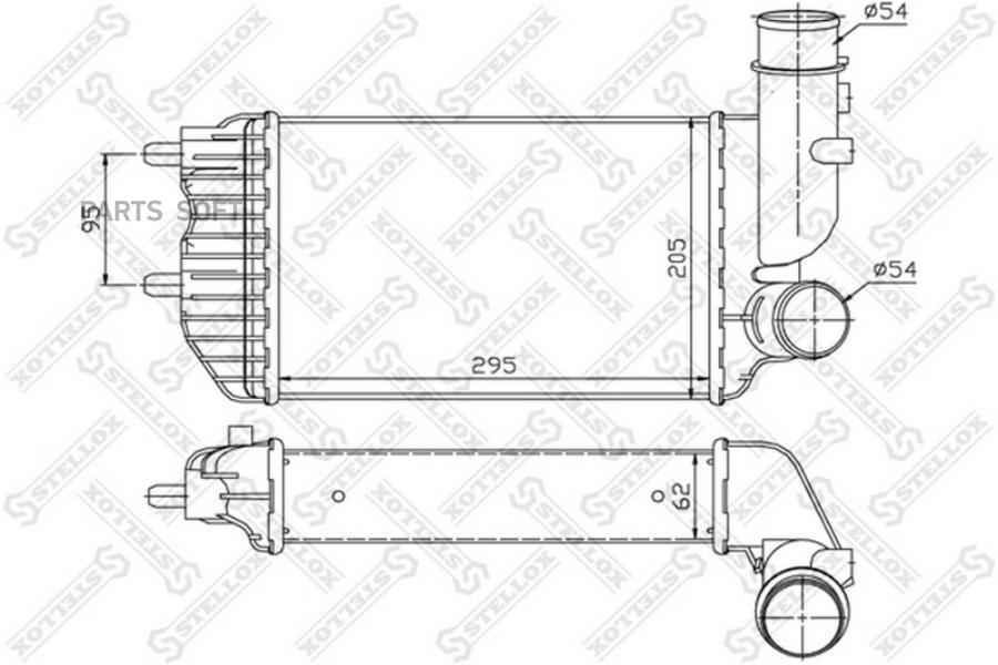 

STELLOX 10-40080-SX_интеркулер!\ Fiat Ducato, Peugeot Boxer 1.9TD-2.8HDi 94> 1шт