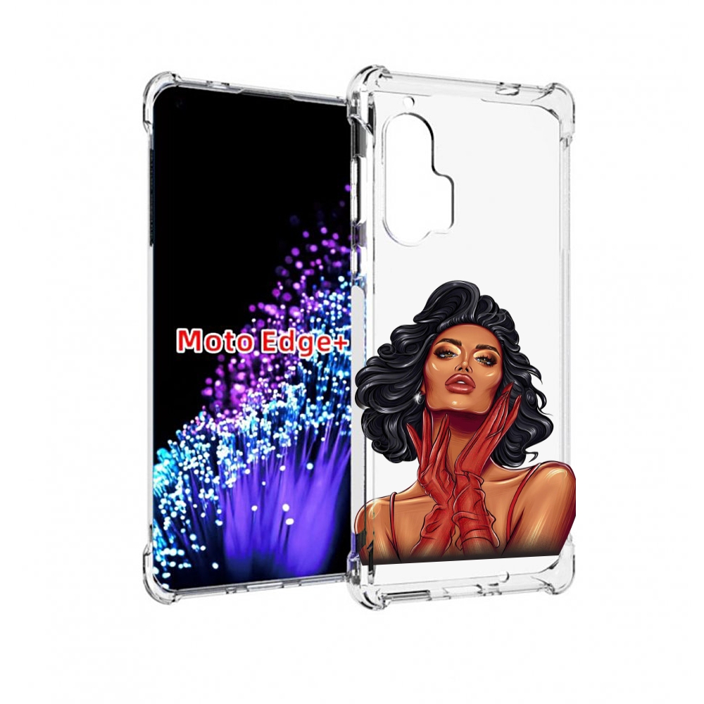 

Чехол MyPads мулатка-в-перчатках женский для Motorola Edge+ Plus, Прозрачный, Tocco