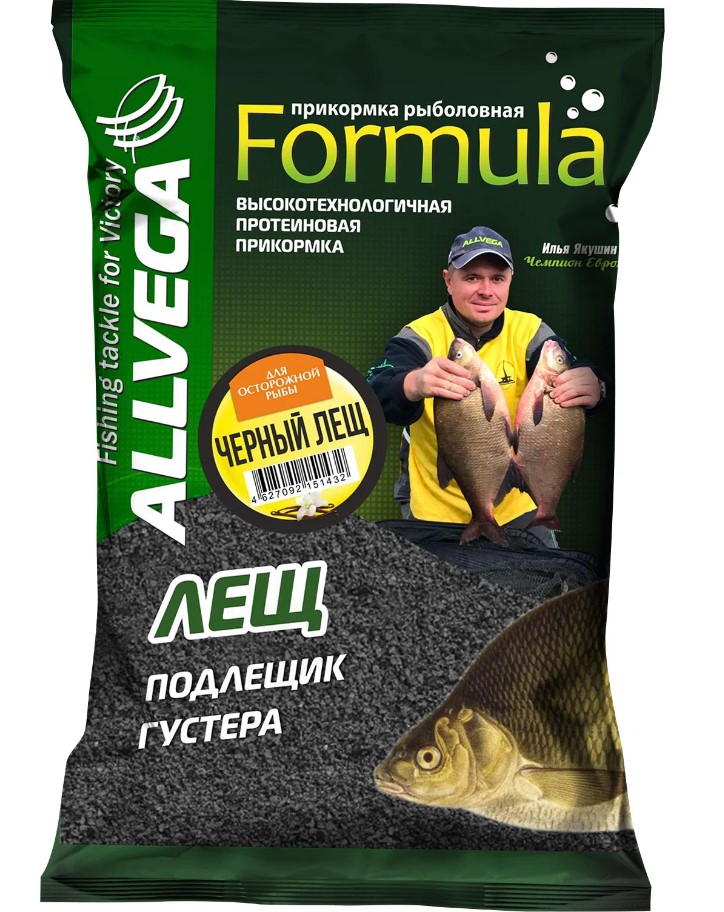 

Прикормка Allvega Formula Black Bream 0,9кг, Черный, Formula Bream