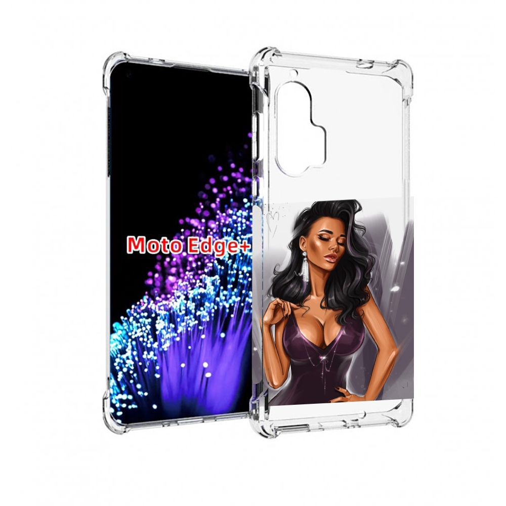 

Чехол MyPads нарисованная-девушка-в-фиолетовом-платье женский для Motorola Edge+ Plus, Прозрачный, Tocco