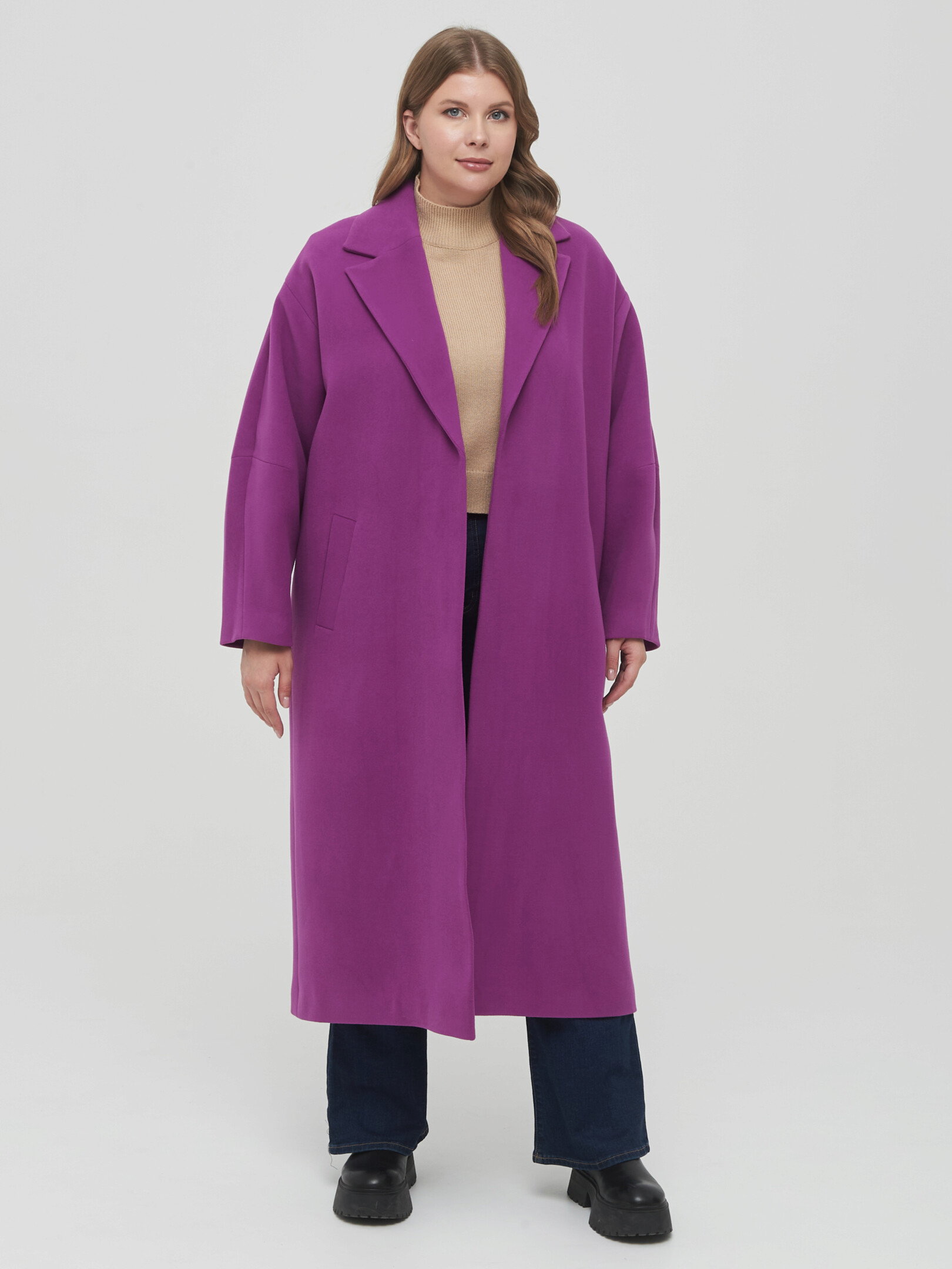 Пальто женское Giulia Rosetti 67115 фиолетовое 48 RU