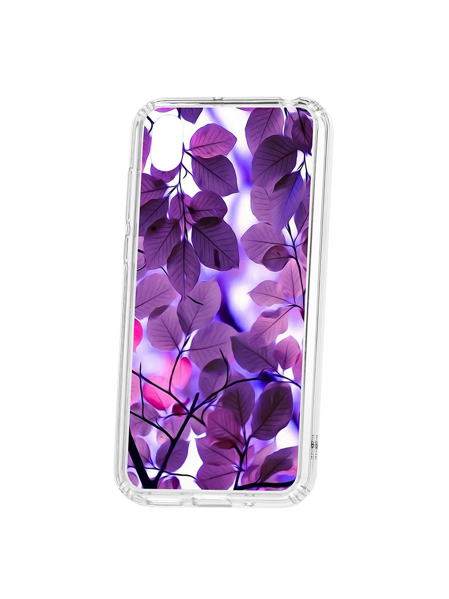 фото Чехол на huawei honor 8s kruche print purple leaves кruче