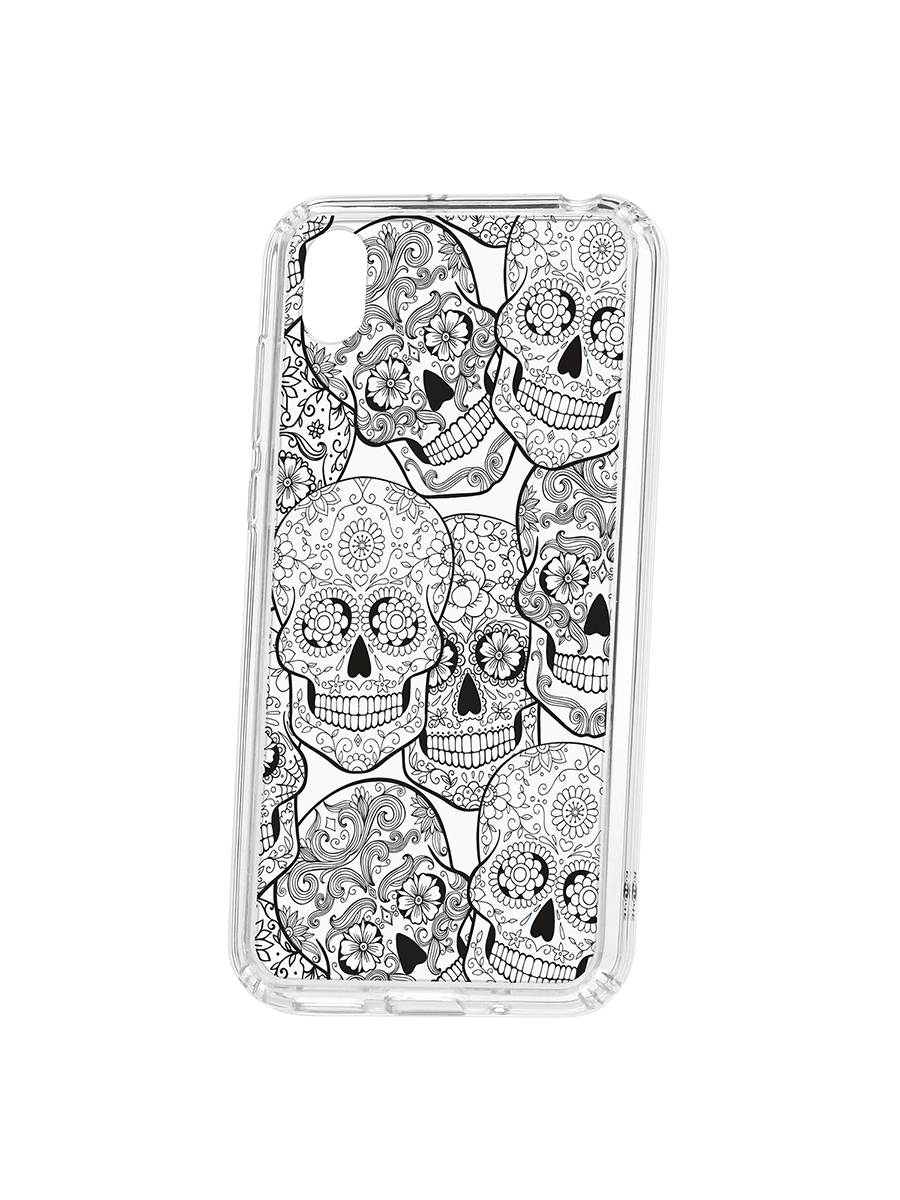 фото Чехол на huawei honor 8s kruche print skull black кruче