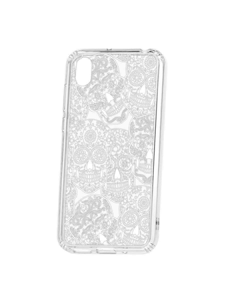 фото Чехол на huawei honor 8s kruche print skull white кruче