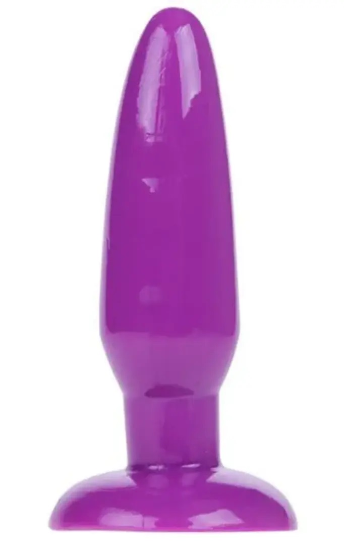 Фиолетовая анальная пробка с присоской 13,5 см