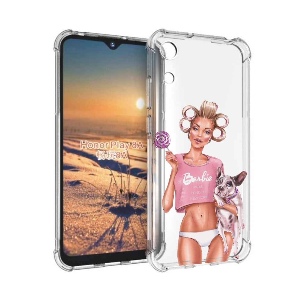 

Чехол бампер MyPads Барби-с-собачкой женский для Honor 8A, Прозрачный, Tocco