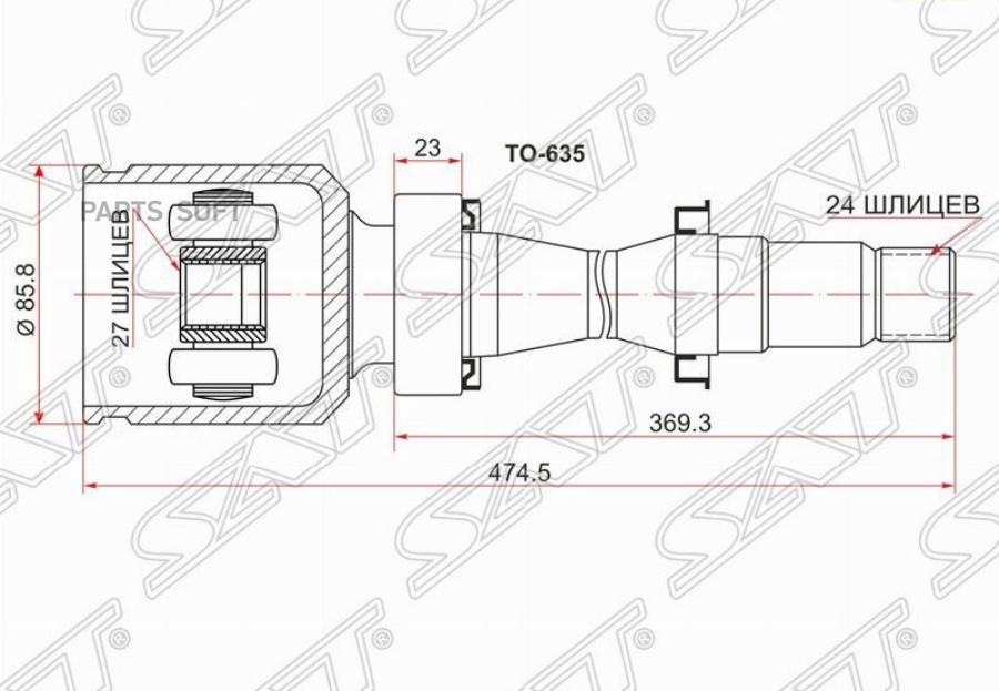 

SAT Шрус внутренний RH TOYOTA ACV3#/ACV40