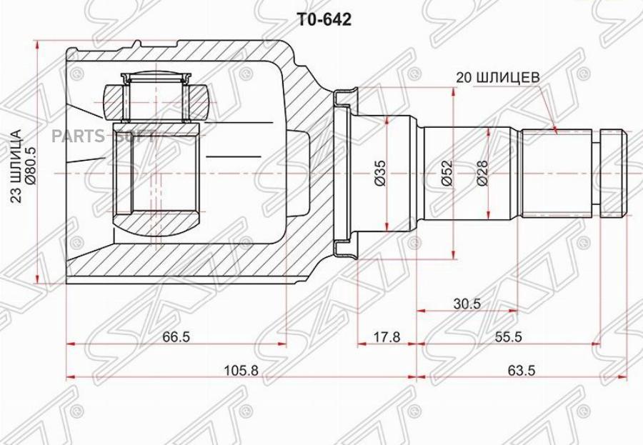 

Шрус Внутренний Lh/Rh (Трипоид) Toyota Prius 08- Sat арт. TO-642