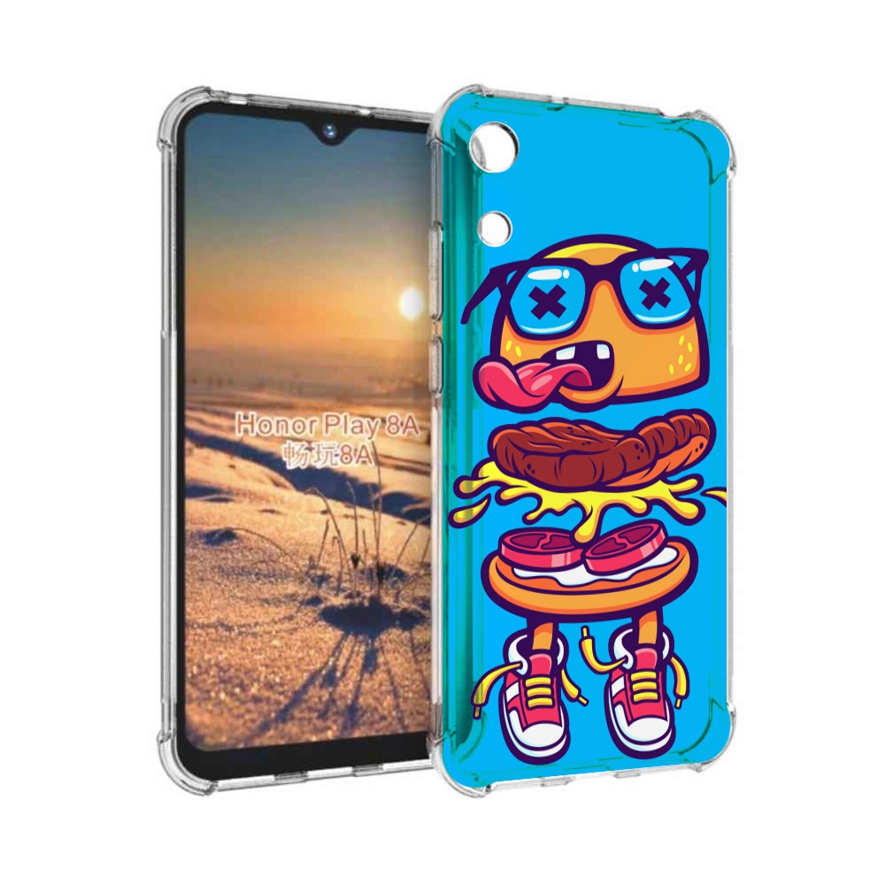 

Чехол бампер MyPads Бургер с очками для Honor 8A, Прозрачный, Tocco