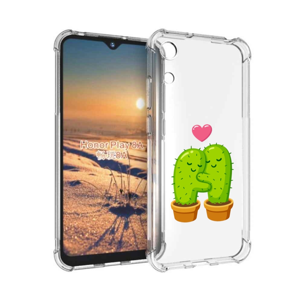 

Чехол бампер MyPads Влюбленные-кактусы для Honor 8A, Прозрачный, Tocco