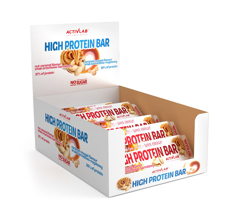 фото Батончики activlab high protein bar 49 г, 24 шт, вкус: орех-карамель