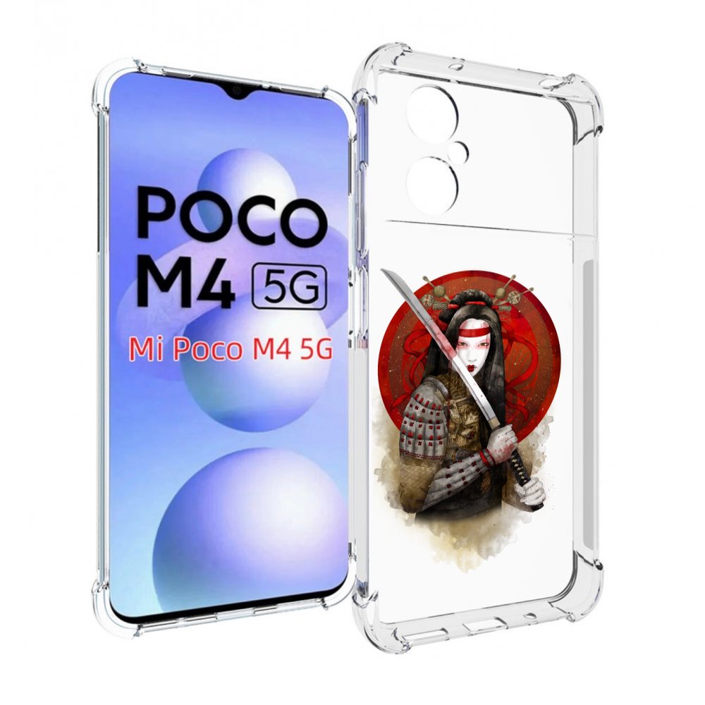 

Чехол MyPads рисованная девушка с катаной для Xiaomi Poco M4 5G, Прозрачный, Tocco