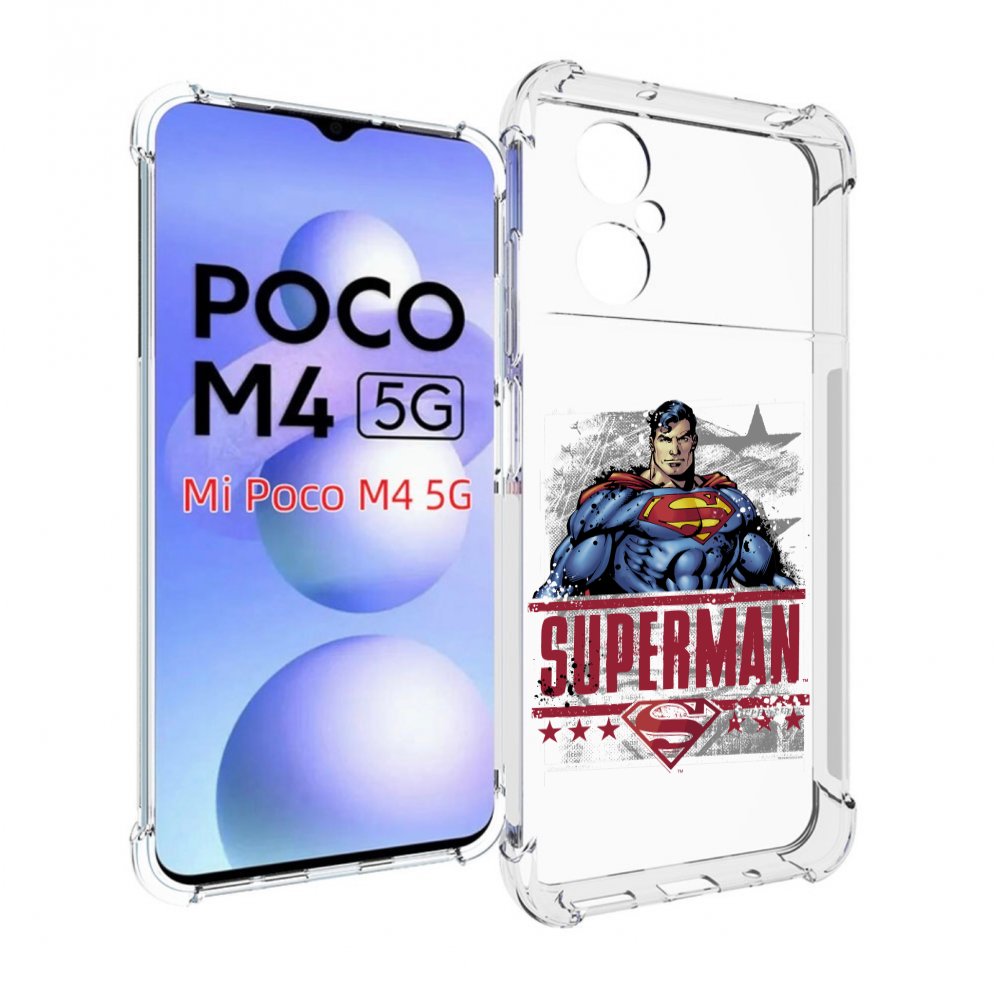 

Чехол MyPads рисунок супермен для Xiaomi Poco M4 5G, Прозрачный, Tocco