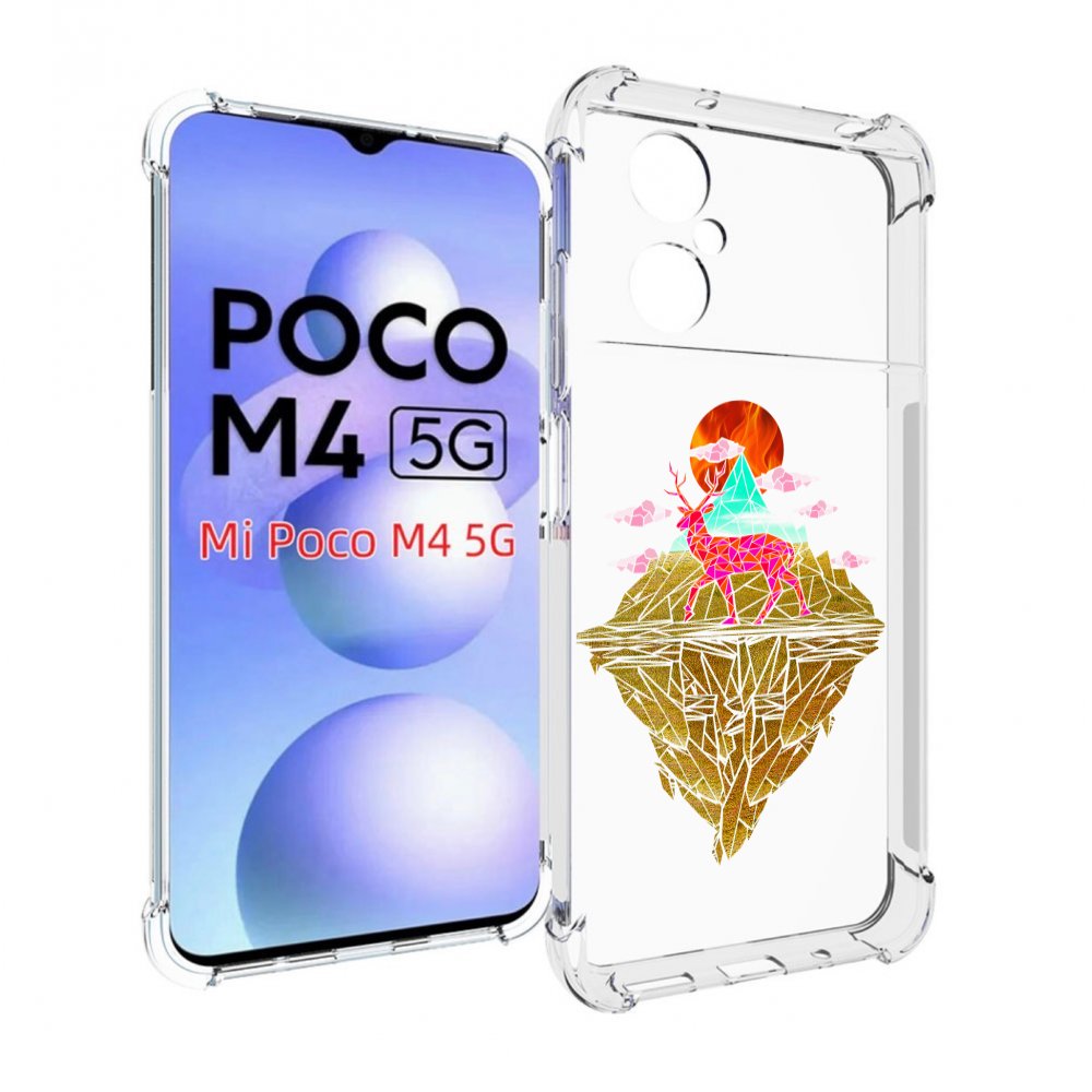 

Чехол MyPads розовый олень абстракция для Xiaomi Poco M4 5G, Прозрачный, Tocco