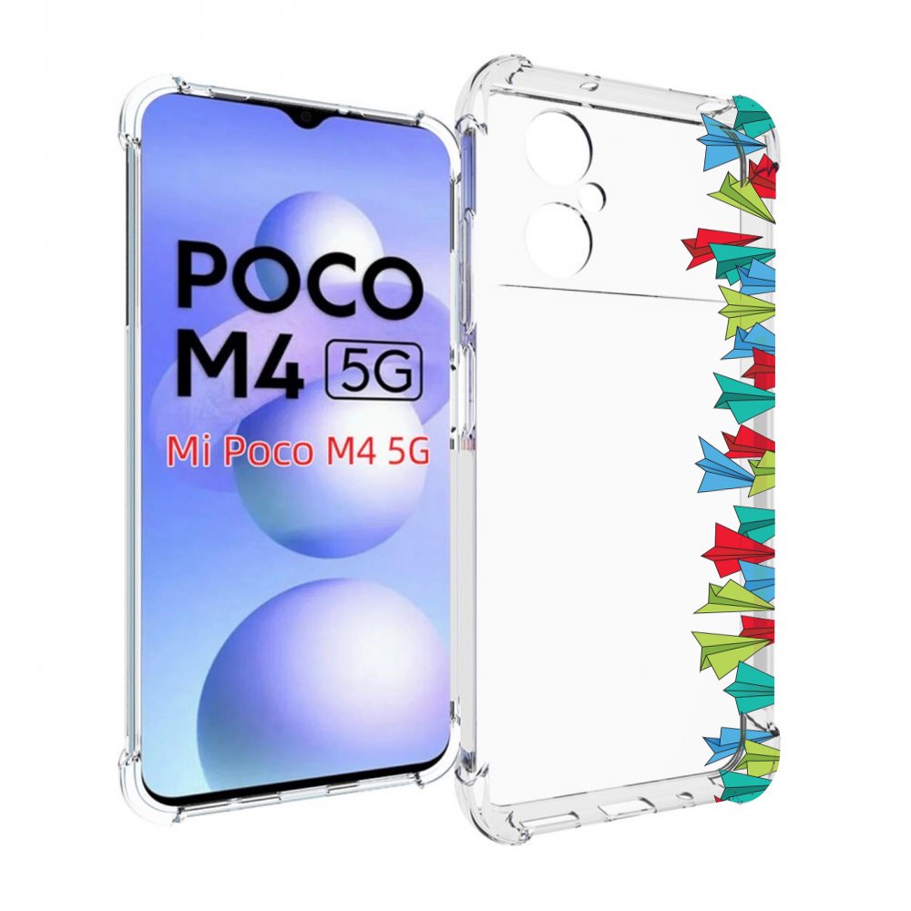 

Чехол MyPads самолетики из листочков для Xiaomi Poco M4 5G, Прозрачный, Tocco