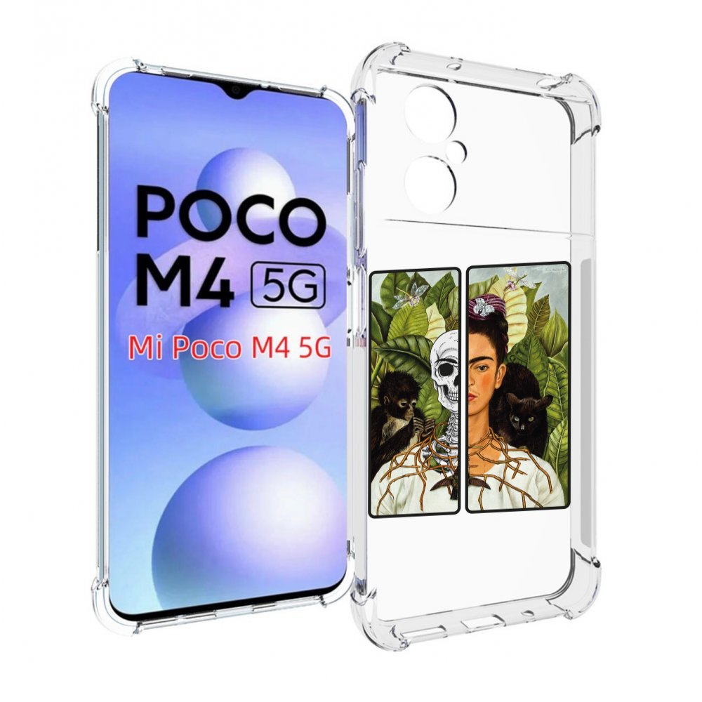 

Чехол MyPads сдвоенная картинка девушка скелет для Xiaomi Poco M4 5G, Прозрачный, Tocco
