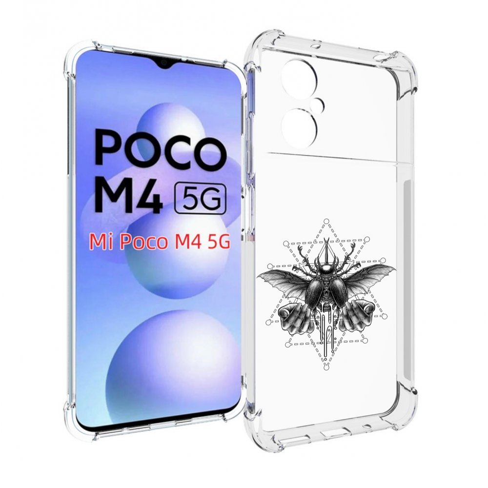 

Чехол MyPads скарабей для Xiaomi Poco M4 5G, Прозрачный, Tocco