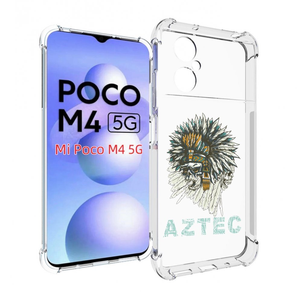 

Чехол MyPads скелет индеец для Xiaomi Poco M4 5G, Прозрачный, Tocco