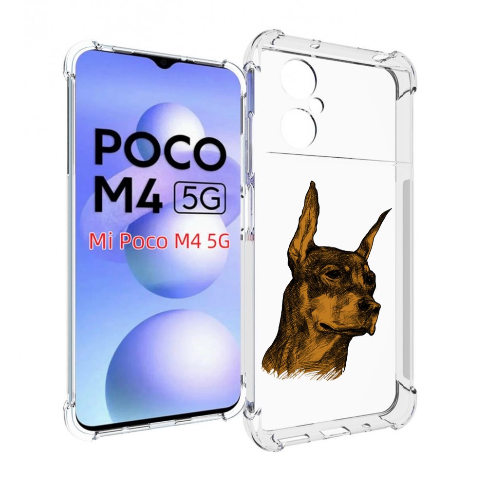 

Чехол MyPads скетч доберман для Xiaomi Poco M4 5G, Прозрачный, Tocco