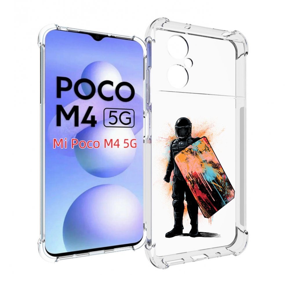 

Чехол MyPads солдат с красочным щитом для Xiaomi Poco M4 5G, Прозрачный, Tocco