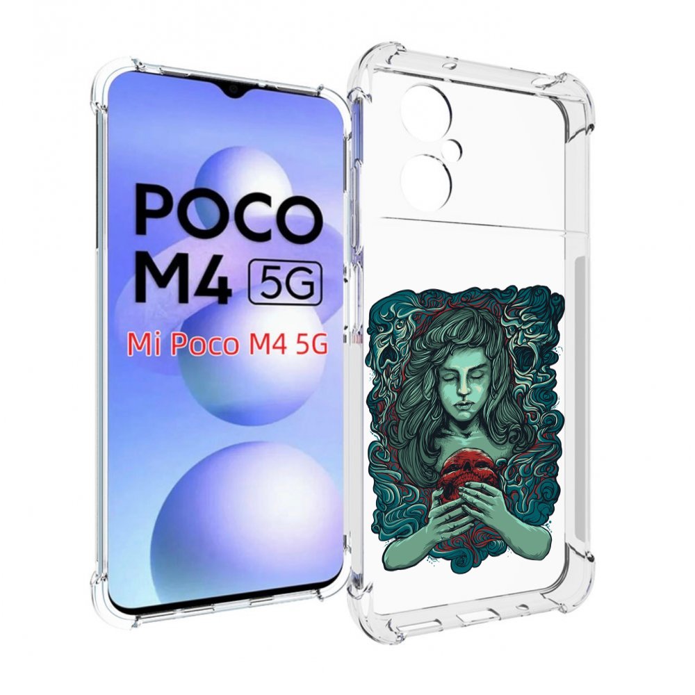 

Чехол MyPads спящая девушка для Xiaomi Poco M4 5G, Прозрачный, Tocco
