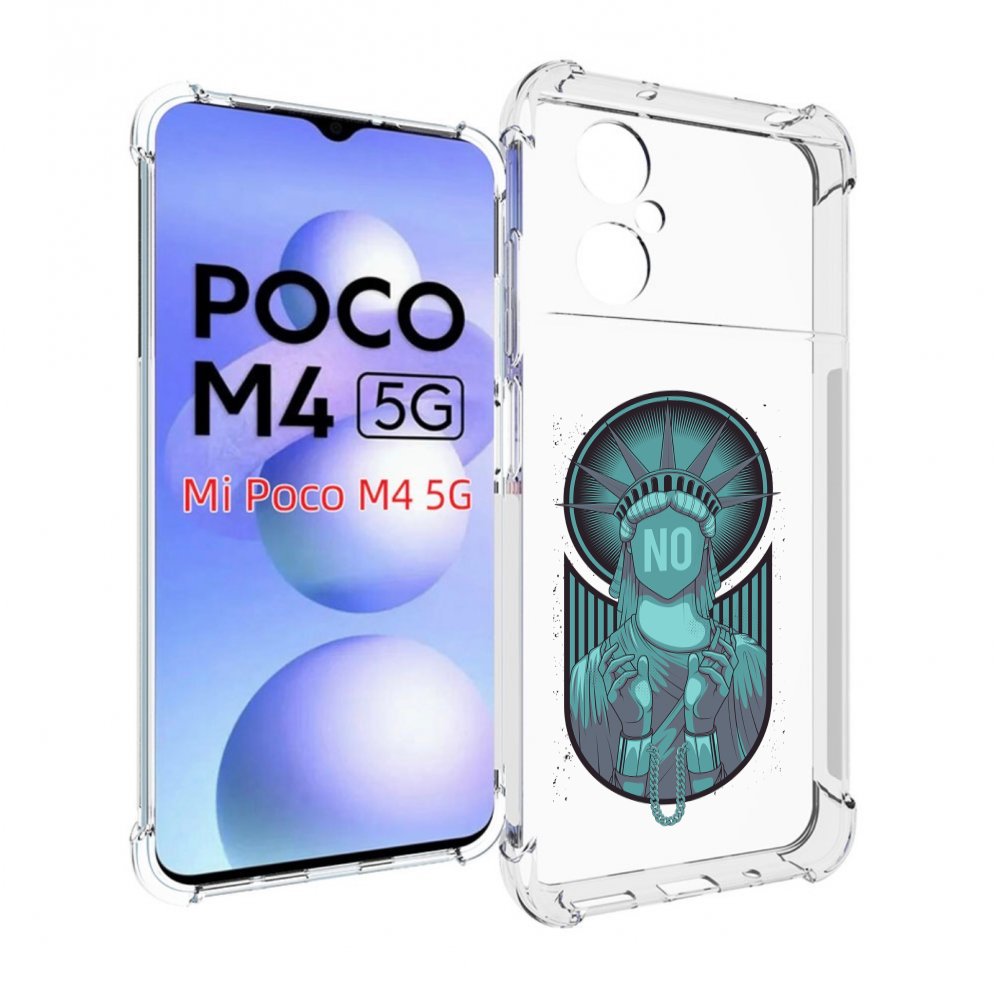 

Чехол MyPads статуя свободы зеленый для Xiaomi Poco M4 5G, Прозрачный, Tocco