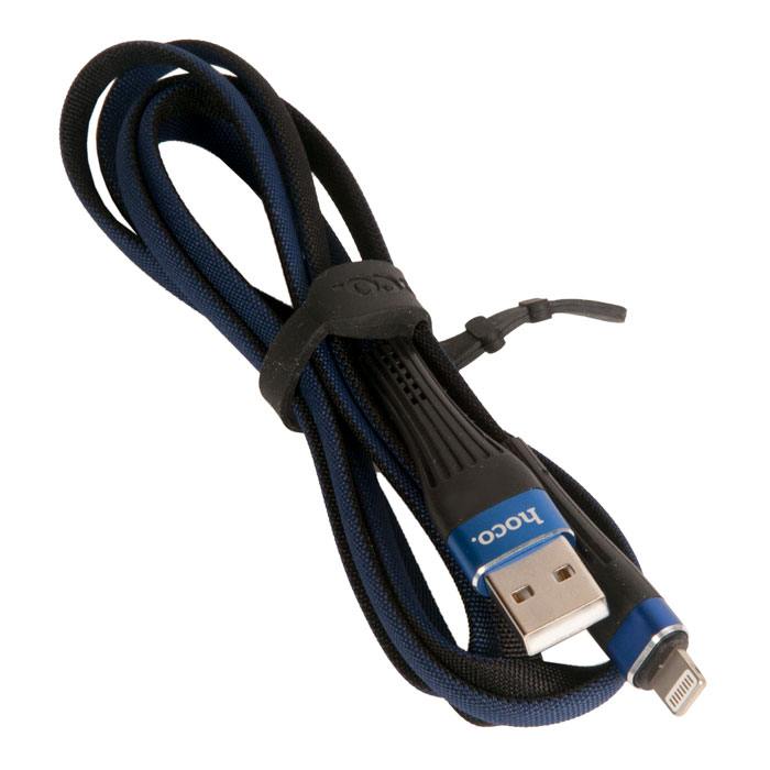 фото Кабель usb hoco u39 slender для lightning, 2.4а, длина 1.2м, синий