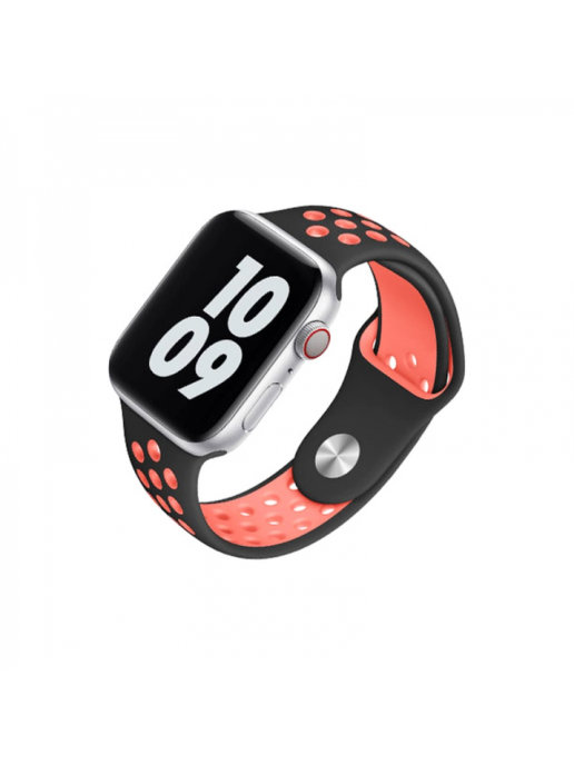 фото Ремешок wiwu dual color silicone band для apple watch series 1-6/se 42/44 mm (black/red)