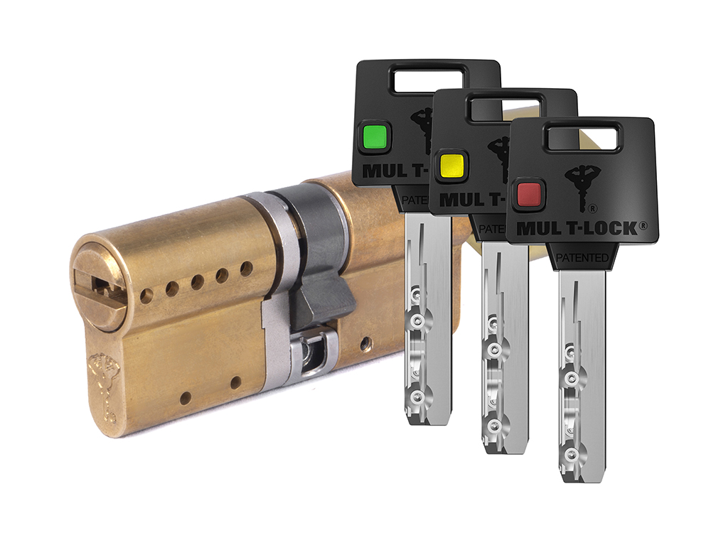 

Цилиндр Mul-t-Lock MTL400 Светофор ключ-вертушка (размер 65х35 мм) - Латунь, Флажок, Золотистый
