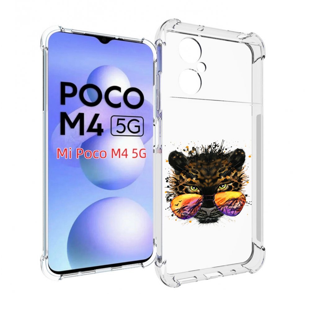 

Чехол MyPads тропический леопард для Xiaomi Poco M4 5G, Прозрачный, Tocco